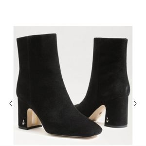 Sam Edelman Fawn Black Suede Booties